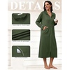 image:imageEkouaer Zipper Robes for Women Long Sleeve Lightweight House Coats with Pockets Zip Up Bathrobe Loungewear S3XLArmy Green
