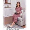 image:imageEkouaer Zipper Robes for Women Long Sleeve Lightweight House Coats with Pockets Zip Up Bathrobe Loungewear S3XLGray Purple