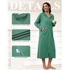 image:imageEkouaer Zipper Robes for Women Long Sleeve Lightweight House Coats with Pockets Zip Up Bathrobe Loungewear S3XLGreen