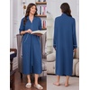 image:imageEkouaer Zipper Robes for Women Long Sleeve Lightweight House Coats with Pockets Zip Up Bathrobe Loungewear S3XLNavy