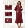 image:imageEkouaer Zipper Robes for Women Long Sleeve Lightweight House Coats with Pockets Zip Up Bathrobe Loungewear S3XLWine Red