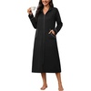image:imageEkouaer Zipper Robes for Women Long Sleeve Lightweight House Coats with Pockets Zip Up Bathrobe Loungewear S3XLBlack