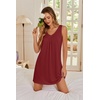 image:imageEkouaer Nightgowns for Women Bamboo Viscose Night Gown Sleeveless Sleep Shirts Tank Sleep Dress Vneck SleepwearDark Red