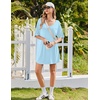 image:imageEkouaer Nightgowns for Women Bamboo Viscose Sleepshirt Short sleeve Nightshirt V Neck T shirt Night gown Boyfriend SleepwearAqua