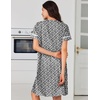 image:imageEkouaer Nightgowns for Women Cotton House Dress with Pockets Button Down Night Gown Short Sleeve Duster Housecoat S3XLBlack White Flowers