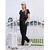 image:imageEkouaer Pajamas for Women Set Short Sleeve Lounge Set Jogger Pants Pjs Soft Sleepwear with Pockets SXXLBlack