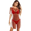 image:imageEkouaer Womens Bikini Shirt Cover Up Short Sleeve Cute Bikini Print CoverUp Baggy T Shirt Dress Fun WearBikini Red