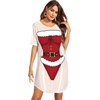 image:imageEkouaer Womens Bikini Shirt Cover Up Short Sleeve Cute Bikini Print CoverUp Baggy T Shirt Dress Fun WearChristmas 2