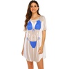 image:imageEkouaer Womens Bikini Shirt Cover Up Short Sleeve Cute Bikini Print CoverUp Baggy T Shirt Dress Fun WearOcean Macrame