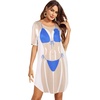 image:imageEkouaer Womens Bikini Shirt Cover Up Short Sleeve Cute Bikini Print CoverUp Baggy T Shirt Dress Fun WearOcean Macrame