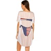 image:imageEkouaer Womens Bikini Shirt Cover Up Short Sleeve Cute Bikini Print CoverUp Baggy T Shirt Dress Fun WearUsa Flag 2