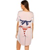 image:imageEkouaer Womens Bikini Shirt Cover Up Short Sleeve Cute Bikini Print CoverUp Baggy T Shirt Dress Fun WearUsa Flag 3