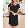 image:imageEkouaer 2 Pack House Dresses for Women with Pockets Short Sleeve Moomoo Nightgown Plus Size Mumu Dress Floral Lounge DressBlackLeopard