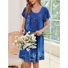 image:imageEkouaer 2 Pack House Dresses for Women with Pockets Short Sleeve Moomoo Nightgown Plus Size Mumu Dress Floral Lounge DressButterfly BlackEthnic Print Blue