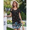 image:imageEkouaer 2 Pack House Dresses for Women with Pockets Short Sleeve Moomoo Nightgown Plus Size Mumu Dress Floral Lounge DressButterfly BlackEthnic Print Blue