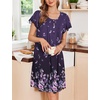 image:imageEkouaer 2 Pack House Dresses for Women with Pockets Short Sleeve Moomoo Nightgown Plus Size Mumu Dress Floral Lounge DressFloral PurpleEthnic Print Blue
