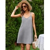 image:imageEkouaer Cotton Nightgowns for Women Sleeveless Racerback Night Gown Spaghetti Strap Sleep Dress Chemise SleepwearLight Grey