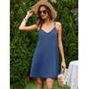 image:imageEkouaer Cotton Nightgowns for Women Sleeveless Racerback Night Gown Spaghetti Strap Sleep Dress Chemise SleepwearNavy