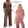 image:imageEkouaer Lounge Sets for Women Off ShoulderRight Short Sleeve Tops and Long Pants 2 Piece Set Summer Soft Matching OutfitBrown