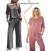 image:imageEkouaer Lounge Sets for Women Off ShoulderRight Short Sleeve Tops and Long Pants 2 Piece Set Summer Soft Matching OutfitDark Gray