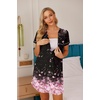 image:imageEkouaer Nightgowns for Women Button Down Night Gowns Short Sleeve Sleep Shirt V Neck Nightshirt Soft Sleepwear Pajams DressBlack Pink Floral
