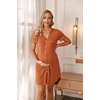 image:imageEkouaer Nightgowns for Women Button Down Night Gowns Short Sleeve Sleep Shirt V Neck Nightshirt Soft Sleepwear Pajams DressCamel