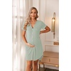 image:imageEkouaer Nightgowns for Women Button Down Night Gowns Short Sleeve Sleep Shirt V Neck Nightshirt Soft Sleepwear Pajams DressLight Green
