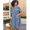image:imageEkouaer Nightgowns for Women House Dress with Pockets Snap Front House Coat Short Sleeve Duster Moo Moos Sleepwear S3XLBlue Floral