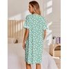 image:imageEkouaer Nightgowns for Women House Dress with Pockets Snap Front House Coat Short Sleeve Duster Moo Moos Sleepwear S3XLFloral White