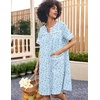 image:imageEkouaer Nightgowns for Women House Dress with Pockets Snap Front House Coat Short Sleeve Duster Moo Moos Sleepwear S3XLLightblue Floral
