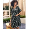 image:imageEkouaer Nightgowns for Women House Dress with Pockets Snap Front House Coat Short Sleeve Duster Moo Moos Sleepwear S3XLNavy Flowers