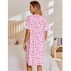 image:imageEkouaer Nightgowns for Women House Dress with Pockets Snap Front House Coat Short Sleeve Duster Moo Moos Sleepwear S3XLPink Floral