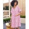image:imageEkouaer Nightgowns for Women House Dress with Pockets Snap Front House Coat Short Sleeve Duster Moo Moos Sleepwear S3XLPink Floral
