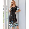 image:imageEkouaer Nightgowns for Women Long Night Gown Pleated Moo Moos Short Sleeve House Dress Plus Size Lounge Dress S5XLBlack Butterfly Floral