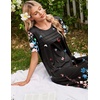 image:imageEkouaer Nightgowns for Women Long Night Gown Pleated Moo Moos Short Sleeve House Dress Plus Size Lounge Dress S5XLBlack Butterfly Floral