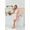 image:imageEkouaer Silky Robes for Women Satin Knee Length Bride Bridesmaid Wedding Party Bathrobe Lightweight Sleepwear with PocketsChampagne