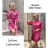 image:imageEkouaer Silky Robes for Women Satin Knee Length Bride Bridesmaid Wedding Party Bathrobe Lightweight Sleepwear with PocketsHot Pink
