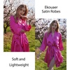 image:imageEkouaer Silky Robes for Women Satin Knee Length Bride Bridesmaid Wedding Party Bathrobe Lightweight Sleepwear with PocketsHot Pink