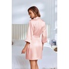 image:imageEkouaer Silky Robes for Women Satin Knee Length Bride Bridesmaid Wedding Party Bathrobe Lightweight Sleepwear with PocketsPink