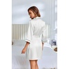 image:imageEkouaer Silky Robes for Women Satin Knee Length Bride Bridesmaid Wedding Party Bathrobe Lightweight Sleepwear with PocketsWhite