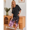 image:imageEkouaer Womens Nightgown Short Sleeve Sleepshirt Long Loungewear Casual Maxi Lounge Dress House Dresses with PocketsCherry Blossoms Black