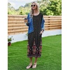 image:imageEkouaer Womens Nightgown Short Sleeve Sleepshirt Long Loungewear Casual Maxi Lounge Dress House Dresses with PocketsFloral Black