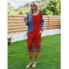 image:imageEkouaer Womens Nightgown Short Sleeve Sleepshirt Long Loungewear Casual Maxi Lounge Dress House Dresses with PocketsFloral Red