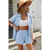 image:imageEkouaer Womens Ribbed Button Down Pajamas Sets 2 Piece Short Sleeve Shorts Pjs Knit Lounge SetsSky Blue