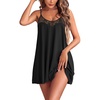 image:imageEkouaer Sexy Night Gowns Lace Nightgowns for Women Sleeveless Sleepwear Babydoll Nighty Plus Size Night DressBlack