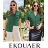 image:imageEkouaer Cotton Pajama Sets for Women Button Down Short Sleeve PJs Comfort Classic Sleep Set LoungewearGreen