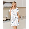 image:imageEkouaer Nightgowns for Women Cotton Night Gown Short Sleeve Sleep Shirts Button Victorian Night Dress Soft SleepwearLine Florals