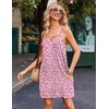 image:imageEkouaer Nightgowns for Women Cotton Sleepwear Sexy Sleep Shirt Adjustable Spaghetti Strap Night Gowns with Pockets S3XLPink and White Flower