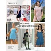 image:imageEkouaer Nightgowns for Women Cotton Sleepwear Sexy Sleep Shirt Adjustable Spaghetti Strap Night Gowns with Pockets S3XLRose Flower