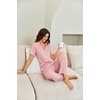 image:imageEkouaer Pajamas for Women Set Button Up Sleepswear 2 Piece Short Sleeve PJ Top and Long Pants Loungwear With Pocket SXXLLight Pink